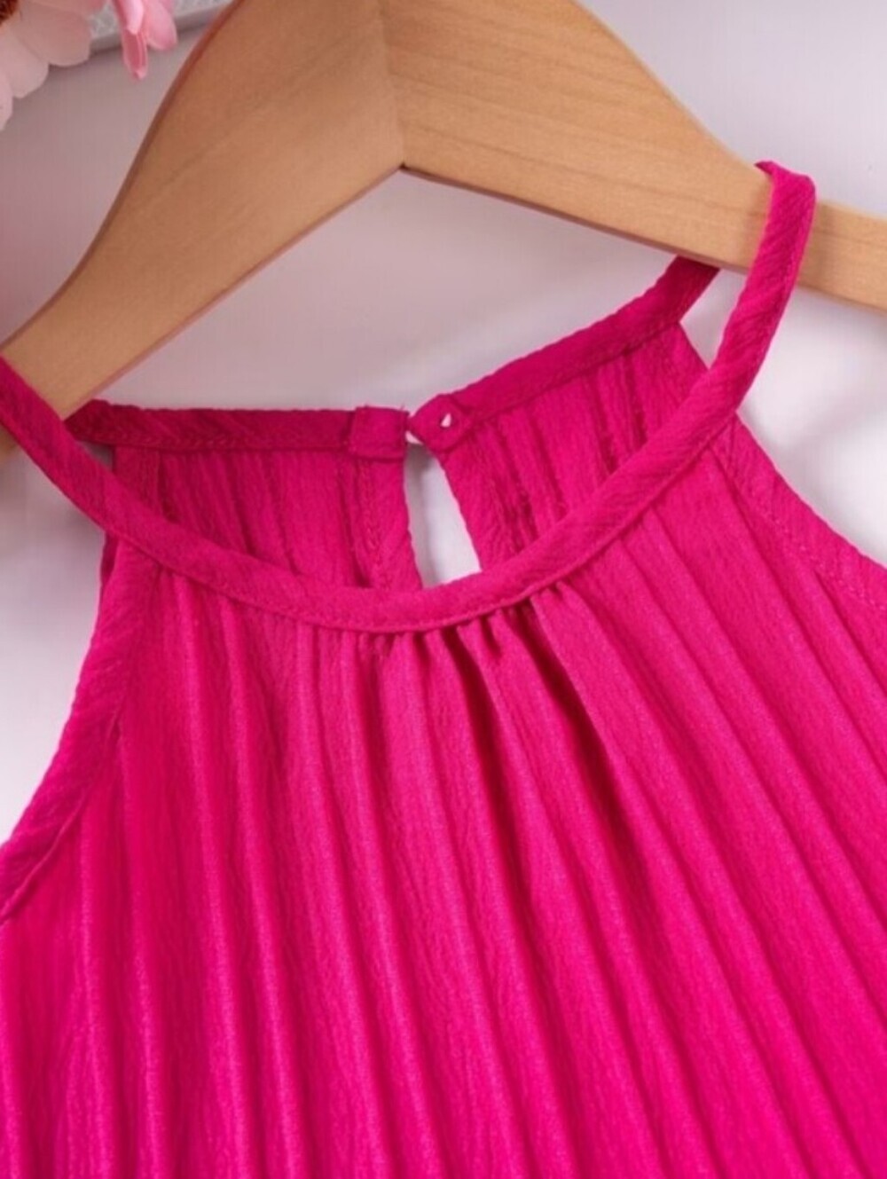 Girls Bright Hot Pink Pleated Two-Piece Set Size 7 - Picture 3 of 8